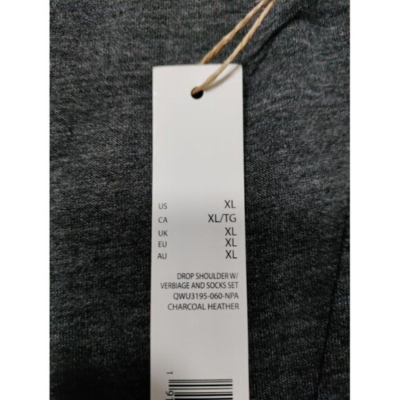 NWT Rae Dunn BELIEVE Drop Shoulder Graphic Sweatshirt Charcoal Heather Womens XL - Picture 3 of 12